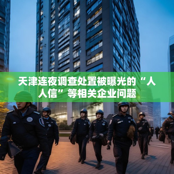 天津连夜调查处置被曝光的“人人信”等相关企业问题
