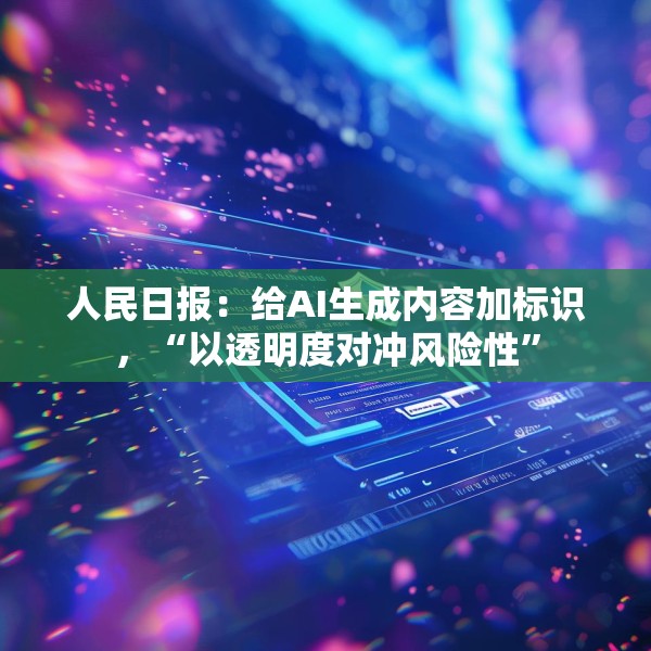 人民日报：给AI生成内容加标识，“以透明度对冲风险性”