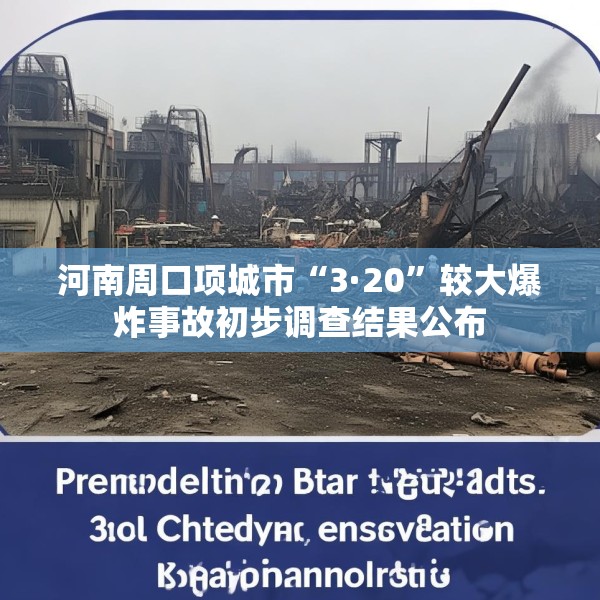 河南周口项城市“3·20”较大爆炸事故初步调查结果公布