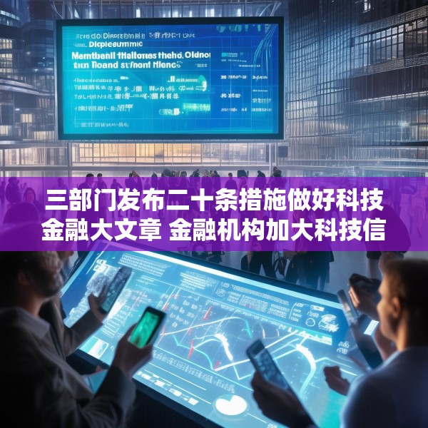 三部门发布二十条措施做好科技金融大文章 金融机构加大科技信贷投放力度