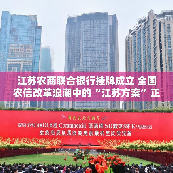 江苏农商联合银行挂牌成立 全国农信改革浪潮中的“江苏方案”正式落地