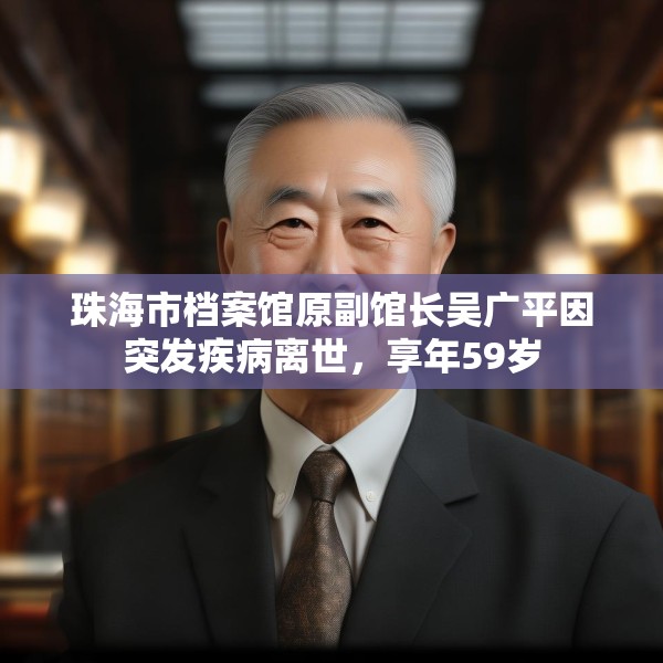 珠海市档案馆原副馆长吴广平因突发疾病离世，享年59岁