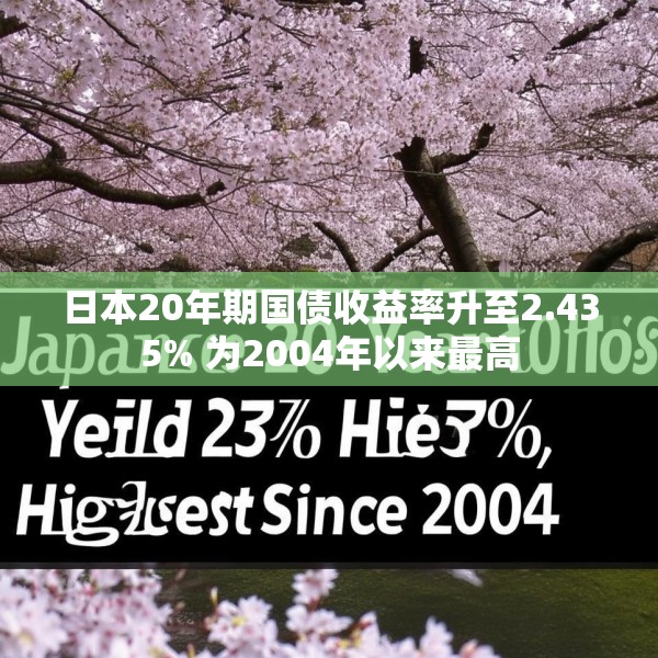 日本20年期国债收益率升至2.435% 为2004年以来最高