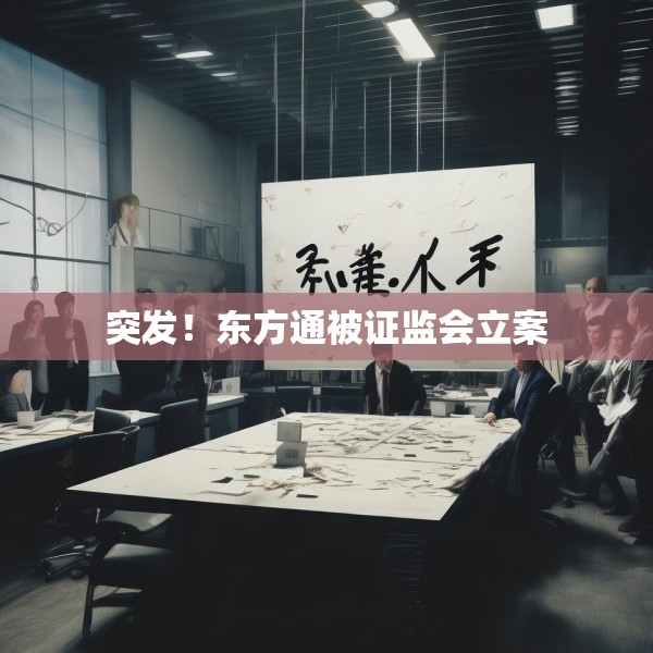突发！东方通被证监会立案