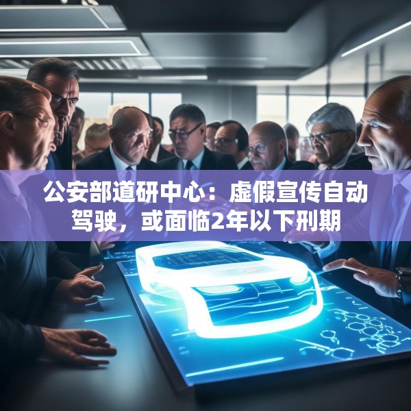 公安部道研中心：虚假宣传自动驾驶，或面临2年以下刑期