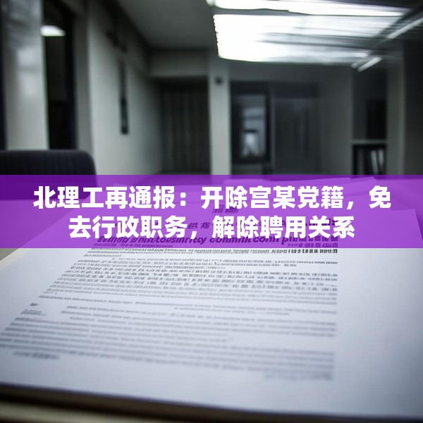 北理工再通报：开除宫某党籍，免去行政职务，解除聘用关系