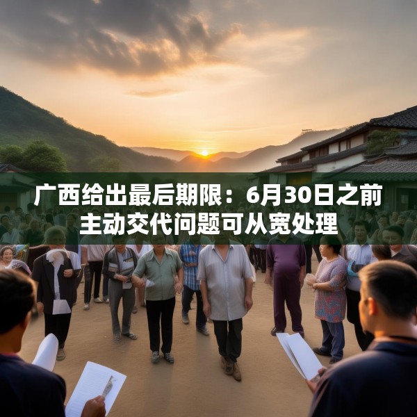 广西给出最后期限：6月30日之前主动交代问题可从宽处理