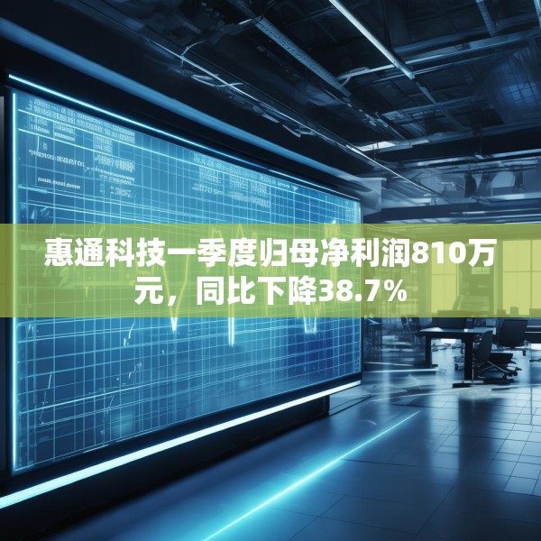 惠通科技一季度归母净利润810万元，同比下降38.7%