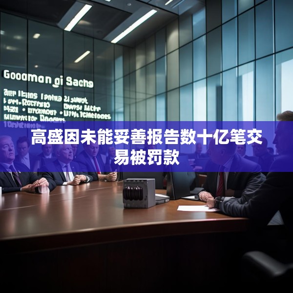 高盛因未能妥善报告数十亿笔交易被罚款