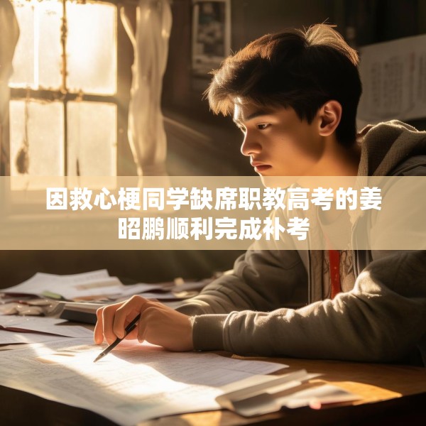 因救心梗同学缺席职教高考的姜昭鹏顺利完成补考