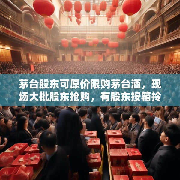 茅台股东可原价限购茅台酒，现场大批股东抢购，有股东按箱拎