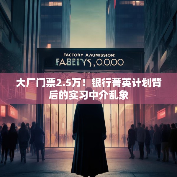 大厂门票2.5万！银行菁英计划背后的实习中介乱象