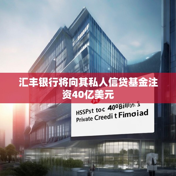 汇丰银行将向其私人信贷基金注资40亿美元