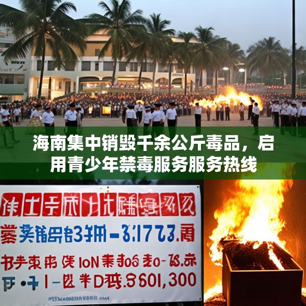 海南集中销毁千余公斤毒品，启用青少年禁毒服务服务热线