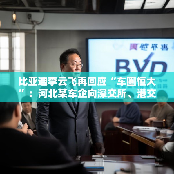 比亚迪李云飞再回应“车圈恒大”：河北某车企向深交所、港交所及监管机构恶意举报比亚迪