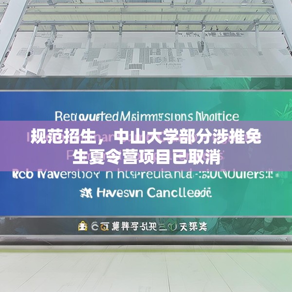 规范招生，中山大学部分涉推免生夏令营项目已取消