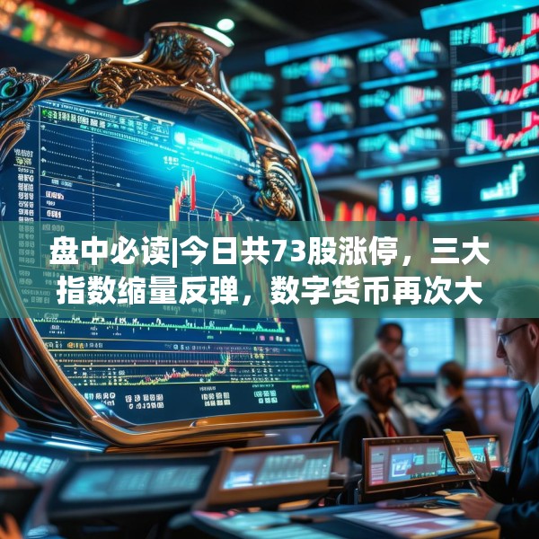 盘中必读|今日共73股涨停，三大指数缩量反弹，数字货币再次大涨