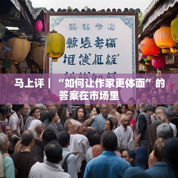 马上评｜“如何让作家更体面”的答案在市场里