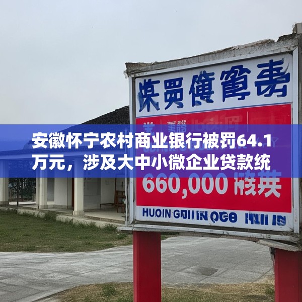 安徽怀宁农村商业银行被罚64.1万元，涉及大中小微企业贷款统计划分错误等六项违法行为