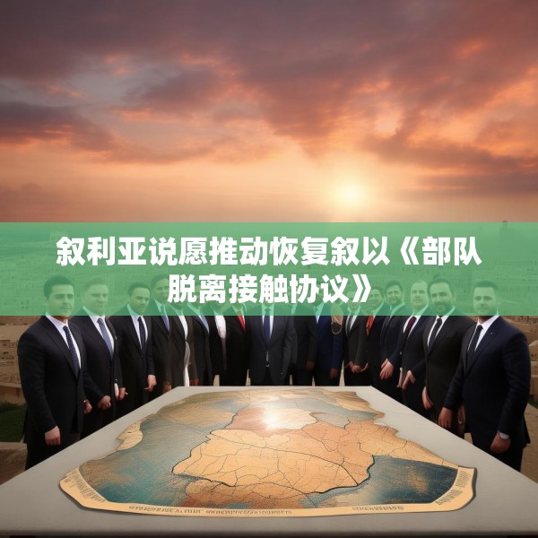 叙利亚说愿推动恢复叙以《部队脱离接触协议》