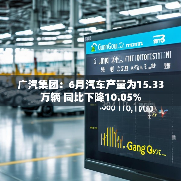 广汽集团：6月汽车产量为15.33万辆 同比下降10.05%
