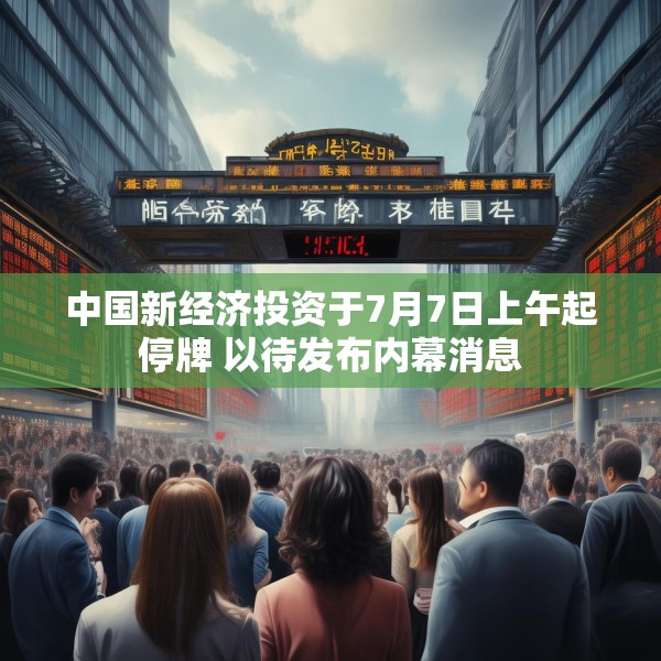 中国新经济投资于7月7日上午起停牌 以待发布内幕消息