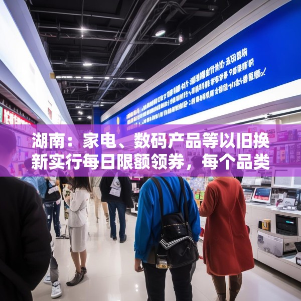 湖南：家电、数码产品等以旧换新实行每日限额领券，每个品类每月最多可领3次