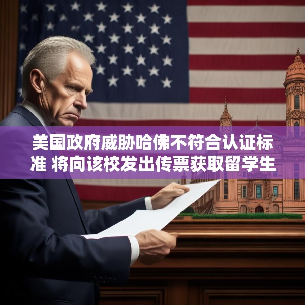 美国政府威胁哈佛不符合认证标准 将向该校发出传票获取留学生数据