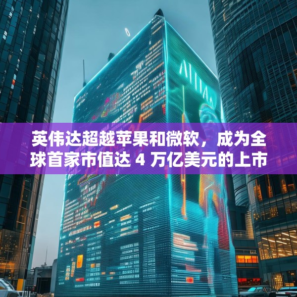 英伟达超越苹果和微软，成为全球首家市值达 4 万亿美元的上市公司