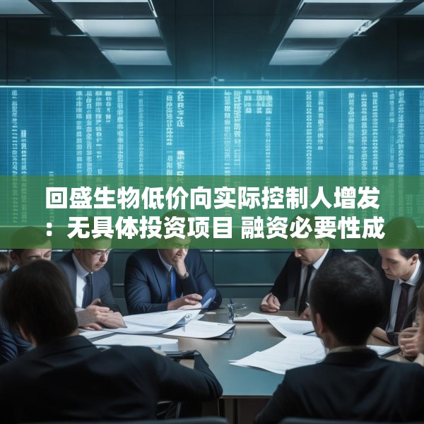 回盛生物低价向实际控制人增发：无具体投资项目 融资必要性成疑