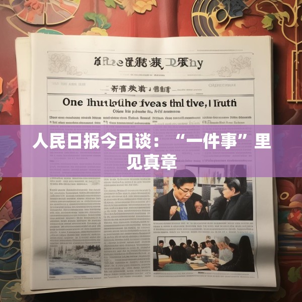 人民日报今日谈：“一件事”里见真章