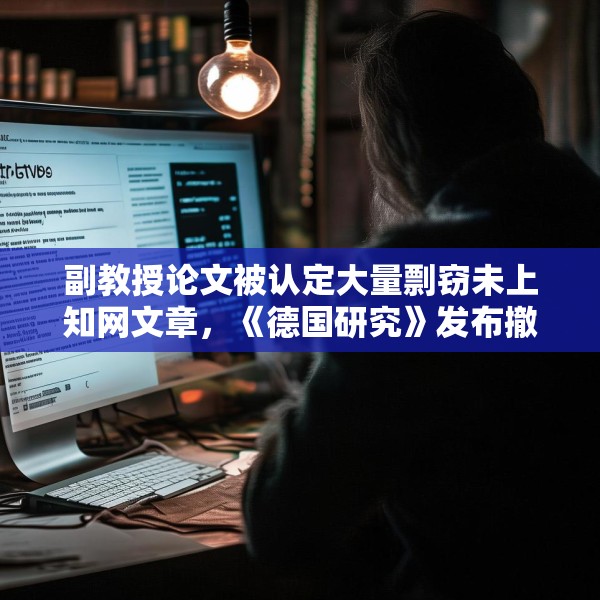 副教授论文被认定大量剽窃未上知网文章，《德国研究》发布撤稿声明