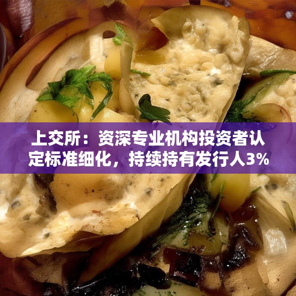 上交所：资深专业机构投资者认定标准细化，持续持有发行人3%以上股份或5亿元以上投资额