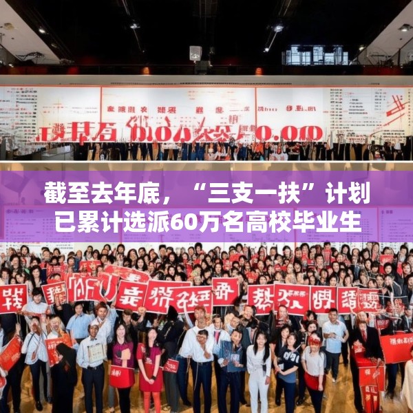 截至去年底，“三支一扶”计划已累计选派60万名高校毕业生